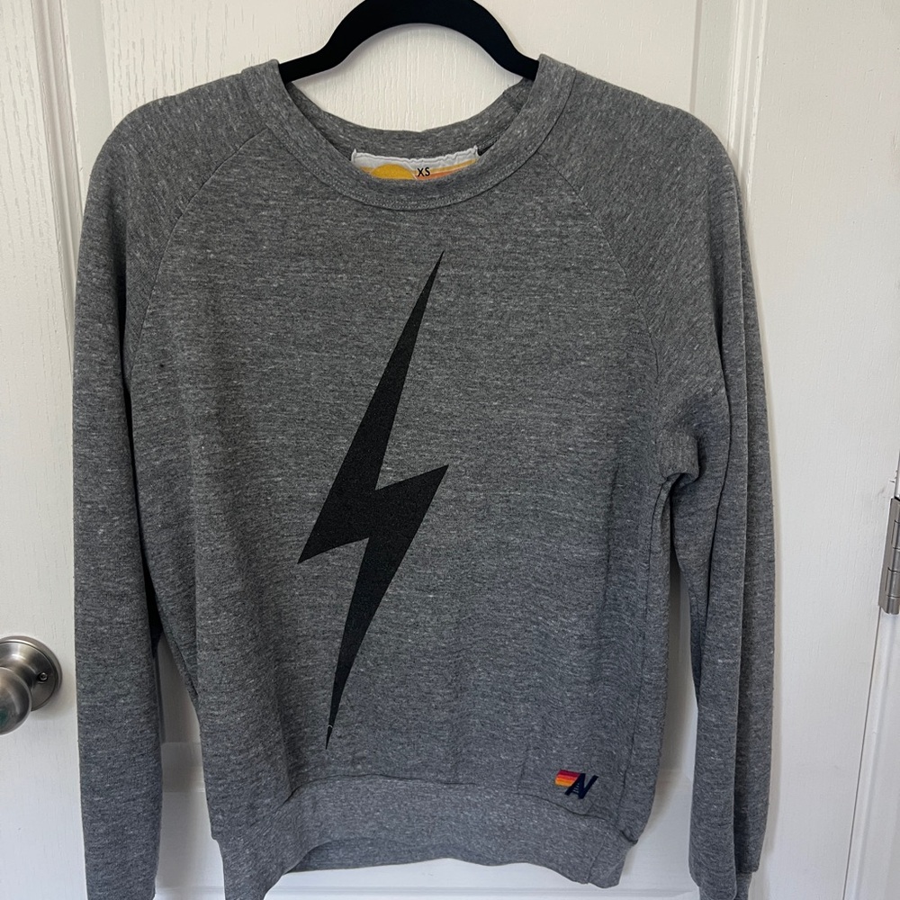 Gray Lightning Bolt Sweater
